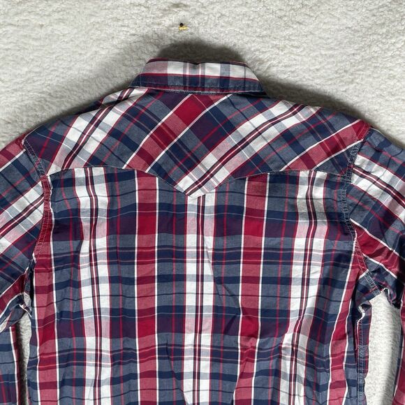 Levis Shirt Mens 2XL XXL Blue Red Western Pearl Snap Cowboy Rodeo Long Sleeved - Picture 11 of 12